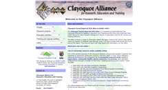 Desktop Screenshot of clayoquotalliance.uvic.ca
