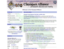 Tablet Screenshot of clayoquotalliance.uvic.ca